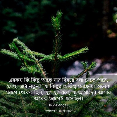 Picture 03 - উপদেশক 1:10 BENIRV - এরকম কি কিছু আছে - Bible Verse Picture
