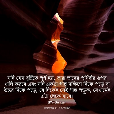 Picture 03 - উপদেশক 11:3 BENIRV - যদি মেঘ বৃষ্টিতে - Bible Verse Picture