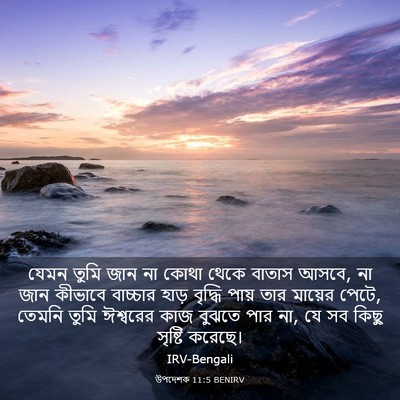 Picture 03 - উপদেশক 11:5 BENIRV - যেমন তুমি জান না - Bible Verse Picture