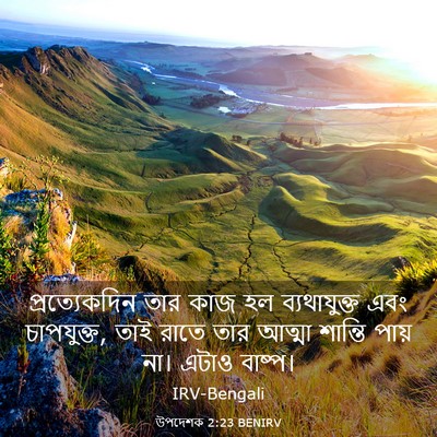 Picture 03 - উপদেশক 2:23 BENIRV - প্রত্যেকদিন তার - Bible Verse Picture
