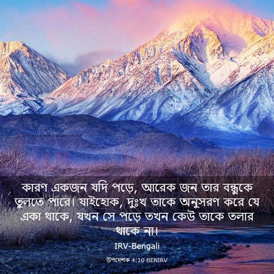Picture 03 - উপদেশক 4:10 BENIRV - কারণ একজন যদি পড়ে, - Bible Verse Picture