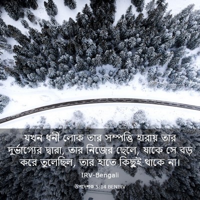Picture 03 - উপদেশক 5:14 BENIRV - যখন ধনী লোক তার - Bible Verse Picture