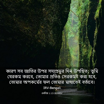 Picture 03 - ওবদিয়া 1:15 BENIRV - কারণ সব জাতির উপর - Bible Verse Picture