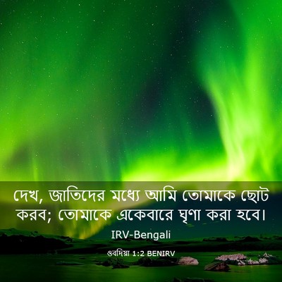 Picture 03 - ওবদিয়া 1:2 BENIRV - দেখ, জাতিদের মধ্যে - Bible Verse Picture