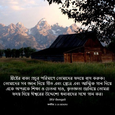 Picture 03 - কলচীয়া 3:16 BENIRV - খ্রীষ্টের বাক্য - Bible Verse Picture