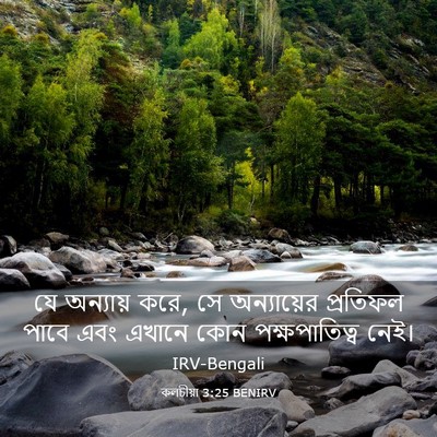 Picture 03 - কলচীয়া 3:25 BENIRV - যে অন্যায় করে, সে - Bible Verse Picture