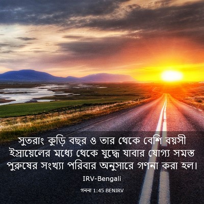 Picture 03 - গননা 1:45 BENIRV - সুতরাং কুড়ি বছর ও - Bible Verse Picture