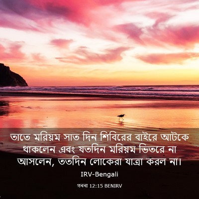 Picture 03 - গননা 12:15 BENIRV - তাতে মরিয়ম সাত - Bible Verse Picture