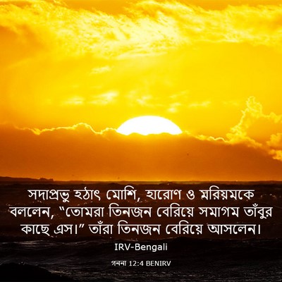 Picture 03 - গননা 12:4 BENIRV - সদাপ্রভু হঠাৎ - Bible Verse Picture