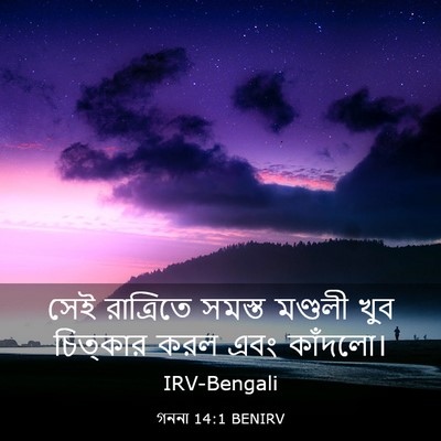 Picture 03 - গননা 14:1 BENIRV - সেই রাত্রিতে - Bible Verse Picture