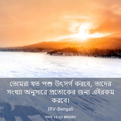 Picture 03 - গননা 15:12 BENIRV - তোমরা যত পশু - Bible Verse Picture