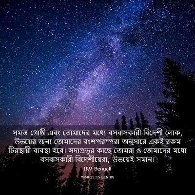 Picture 03 - গননা 15:15 BENIRV - সমস্ত গোষ্ঠী এবং - Bible Verse Picture