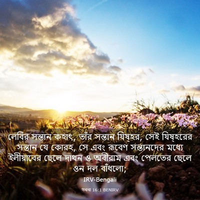 Picture 03 - গননা 16:1 BENIRV - লেবির সন্তান কহাৎ, - Bible Verse Picture