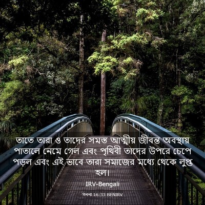 Picture 03 - গননা 16:33 BENIRV - তাতে তারা ও তাদের - Bible Verse Picture