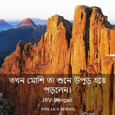 Picture 03 - গননা 16:4 BENIRV - তখন মোশি তা শুনে - Bible Verse Picture