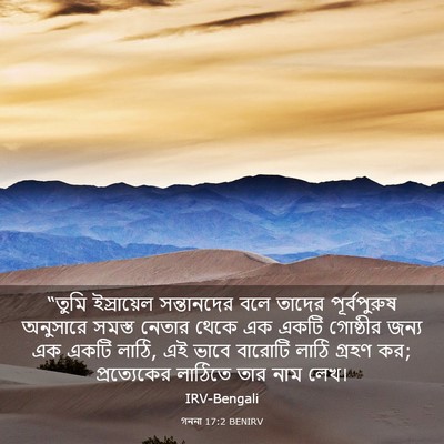 Picture 03 - গননা 17:2 BENIRV - “তুমি ইস্রায়েল - Bible Verse Picture