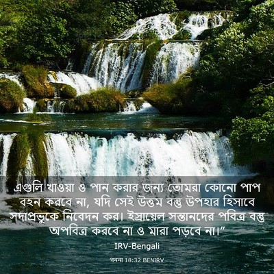 Picture 03 - গননা 18:32 BENIRV - এগুলি খাওয়া ও পান - Bible Verse Picture
