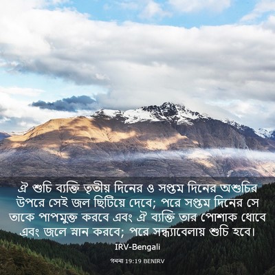 Picture 03 - গননা 19:19 BENIRV - ঐ শুচি ব্যক্তি - Bible Verse Picture