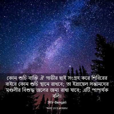 Picture 03 - গননা 19:9 BENIRV - কোন শুচি ব্যক্তি ঐ - Bible Verse Picture