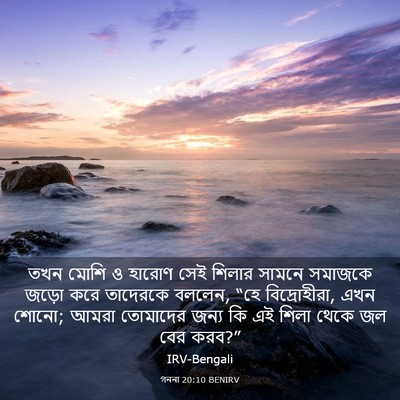 Picture 03 - গননা 20:10 BENIRV - তখন মোশি ও হারোণ - Bible Verse Picture
