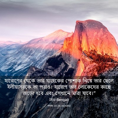 Picture 03 - গননা 20:26 BENIRV - হারোণের থেকে তার - Bible Verse Picture
