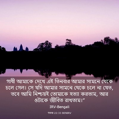Picture 03 - গননা 22:33 BENIRV - গাধী আমাকে দেখে এই - Bible Verse Picture