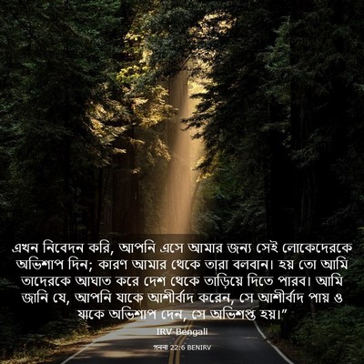 Picture 03 - গননা 22:6 BENIRV - এখন নিবেদন করি, - Bible Verse Picture
