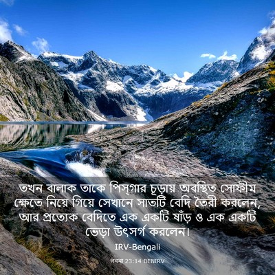 Picture 03 - গননা 23:14 BENIRV - তখন বালাক তাকে - Bible Verse Picture