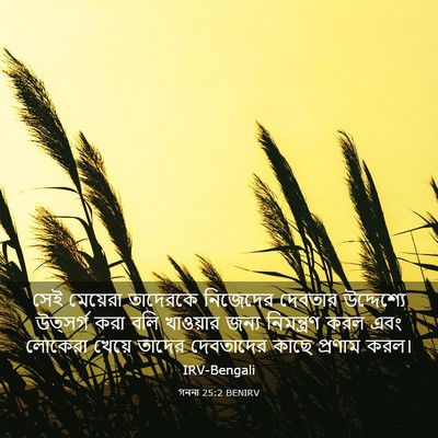 Picture 03 - গননা 25:2 BENIRV - সেই মেয়েরা - Bible Verse Picture