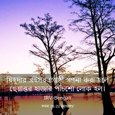 Picture 03 - গননা 26:22 BENIRV - যিহূদার এইসব - Bible Verse Picture