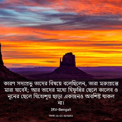 Picture 03 - গননা 26:65 BENIRV - কারণ সদাপ্রভু - Bible Verse Picture
