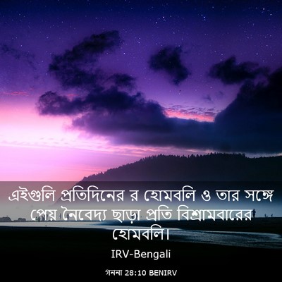 Picture 03 - গননা 28:10 BENIRV - এইগুলি প্রতিদিনের - Bible Verse Picture