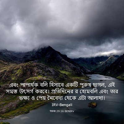 Picture 03 - গননা 29:16 BENIRV - এবং পাপার্থক বলি - Bible Verse Picture