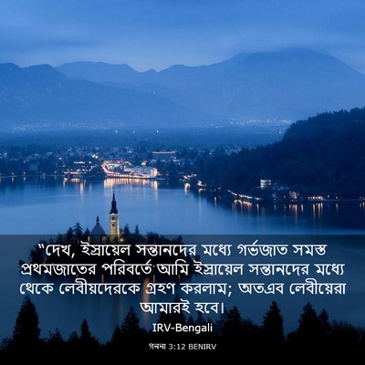 Picture 03 - গননা 3:12 BENIRV - “দেখ, ইস্রায়েল - Bible Verse Picture