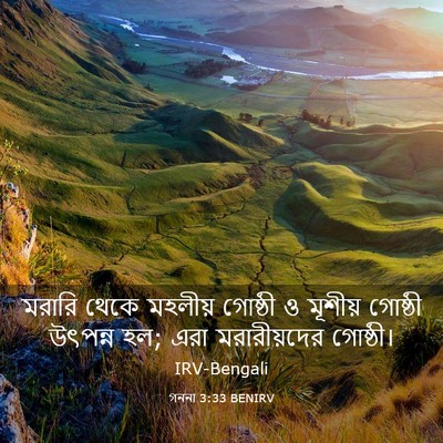 Picture 03 - গননা 3:33 BENIRV - মরারি থেকে মহলীয় - Bible Verse Picture
