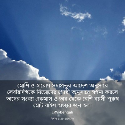 Picture 03 - গননা 3:39 BENIRV - মোশি ও হারোণ - Bible Verse Picture