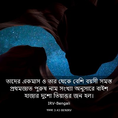 Picture 03 - গননা 3:43 BENIRV - তাদের একমাস ও তার - Bible Verse Picture