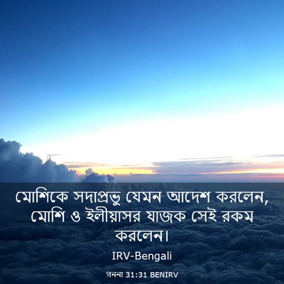 Picture 03 - গননা 31:31 BENIRV - মোশিকে সদাপ্রভু - Bible Verse Picture