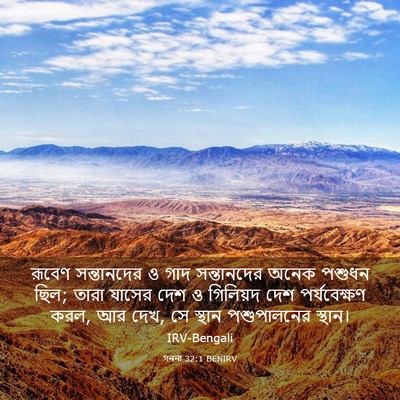 Picture 03 - গননা 32:1 BENIRV - রূবেণ সন্তানদের ও - Bible Verse Picture