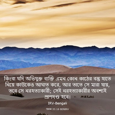 Picture 03 - গননা 35:18 BENIRV - কিংবা যদি - Bible Verse Picture
