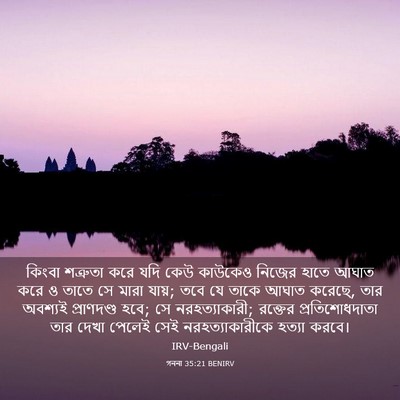 Picture 03 - গননা 35:21 BENIRV - কিংবা শত্রুতা করে - Bible Verse Picture