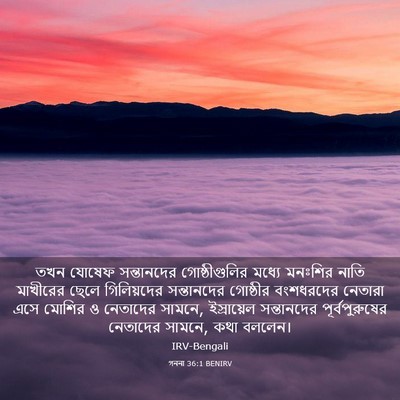 Picture 03 - গননা 36:1 BENIRV - তখন যোষেফ - Bible Verse Picture