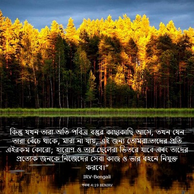 Picture 03 - গননা 4:19 BENIRV - কিন্তু যখন তারা - Bible Verse Picture