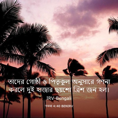 Picture 03 - গননা 4:40 BENIRV - তাদের গোষ্ঠী ও - Bible Verse Picture