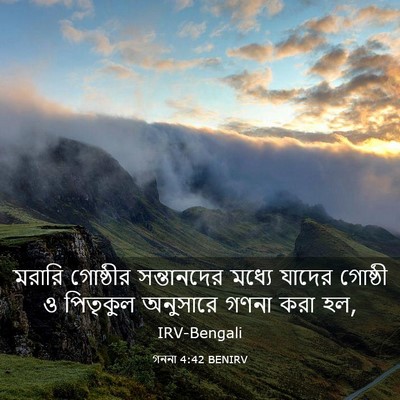 Picture 03 - গননা 4:42 BENIRV - মরারি গোষ্ঠীর - Bible Verse Picture