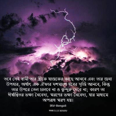 Picture 03 - গননা 5:15 BENIRV - তবে সেই স্বামী তার - Bible Verse Picture