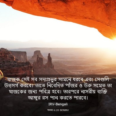 Picture 03 - গননা 6:20 BENIRV - যাজক সেই সব - Bible Verse Picture