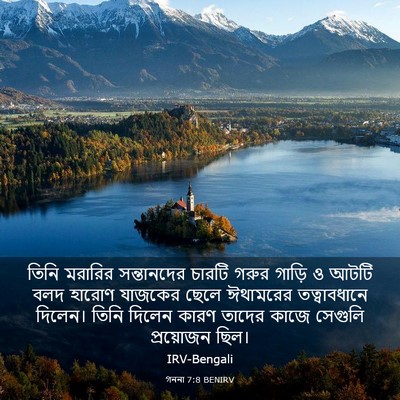 Picture 03 - গননা 7:8 BENIRV - তিনি মরারির - Bible Verse Picture