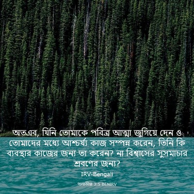 Picture 03 - গালাতীয়া 3:5 BENIRV - অতএব, যিনি তোমাকে - Bible Verse Picture
