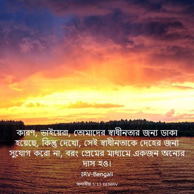 Picture 03 - গালাতীয়া 5:13 BENIRV - কারণ, ভাইয়েরা, - Bible Verse Picture